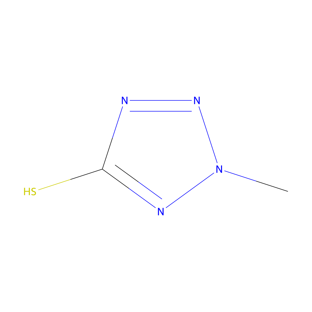 2-methyl-2H-1,2,3,4-tetrazole-5-thiol molecular structure, CAS 42150-25-4