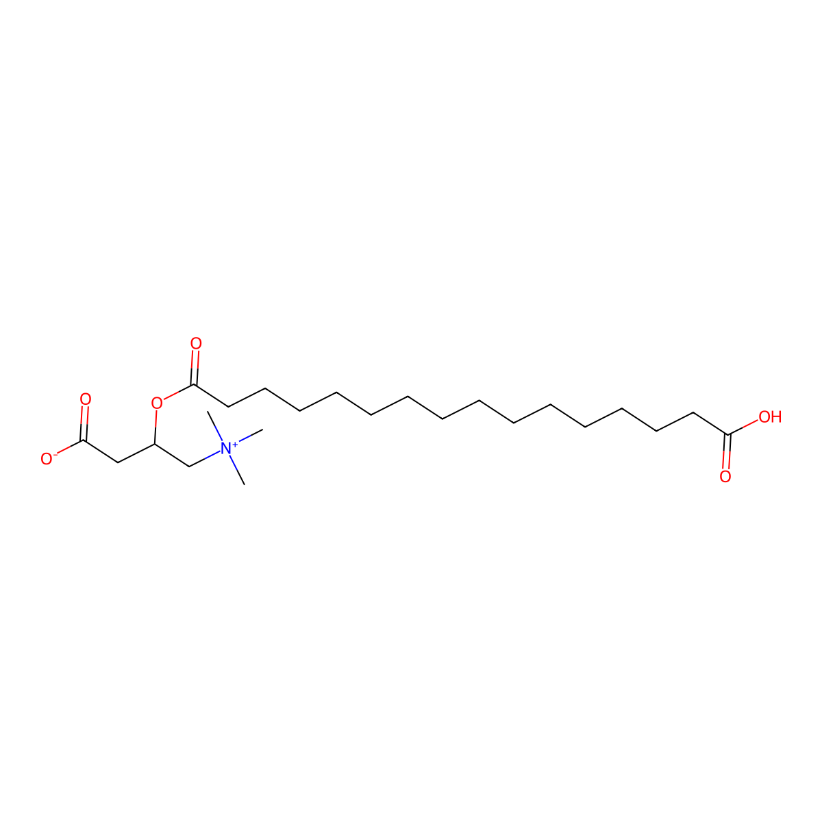 hexadecanedioic acid mono-L-carnitine ester molecular structure, CAS 42150-38-9