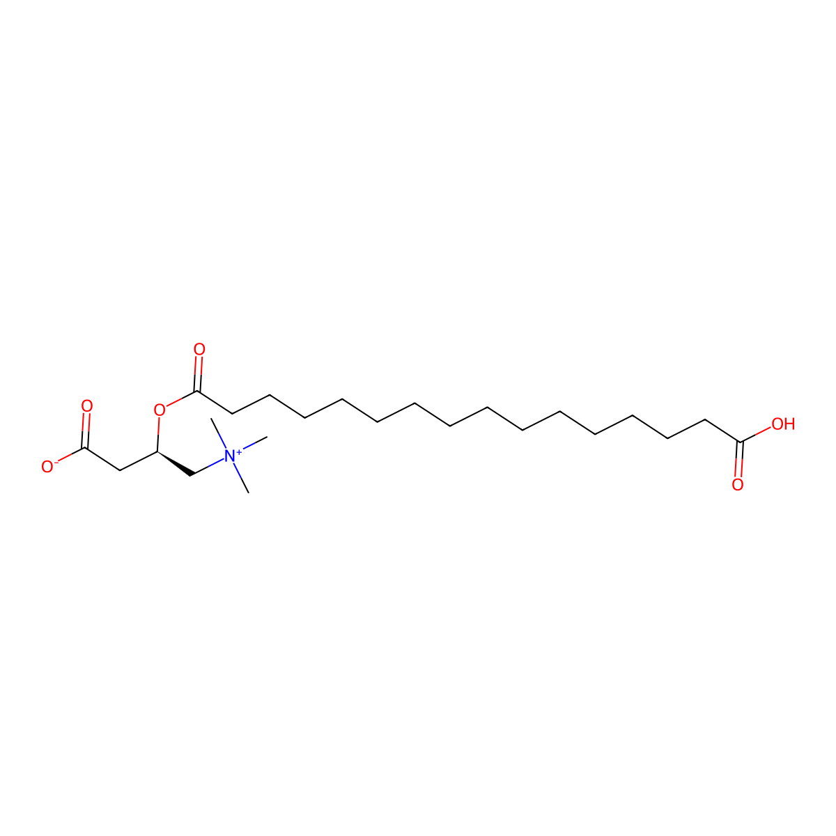 hexadecanedioic acid mono-L-carnitine ester molecular structure, CAS 42150-38-9