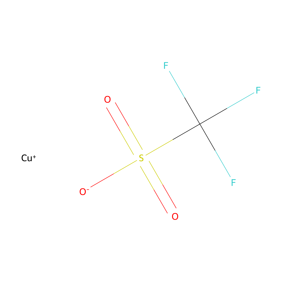 (Trifluoromethylsulfonyloxy) copper(I) molecular structure, CAS 42152-44-3