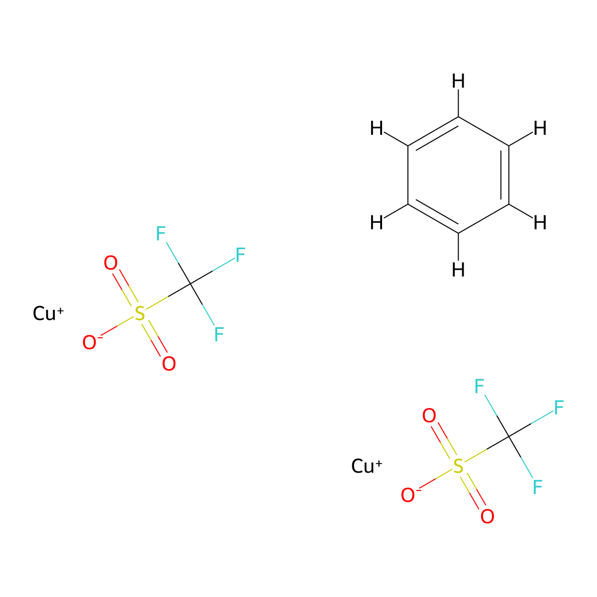 Benzene;copper(1+);trifluoromethanesulfonate molecular structure, CAS 42152-46-5