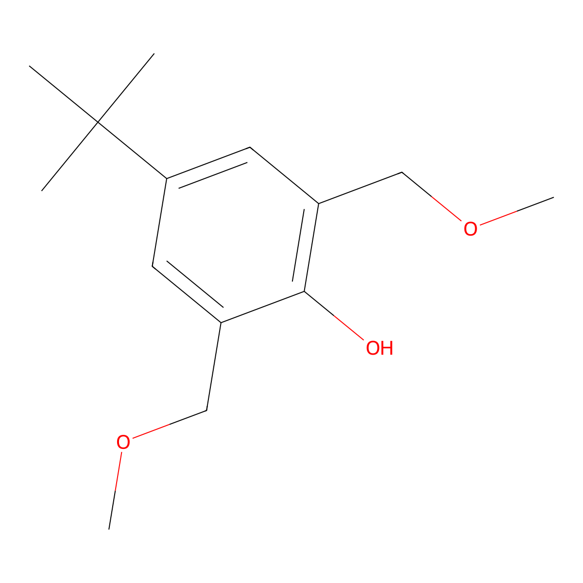 4-Tert-butyl-2,6-bis(methoxymethyl)phenol molecular structure, CAS 421546-91-0