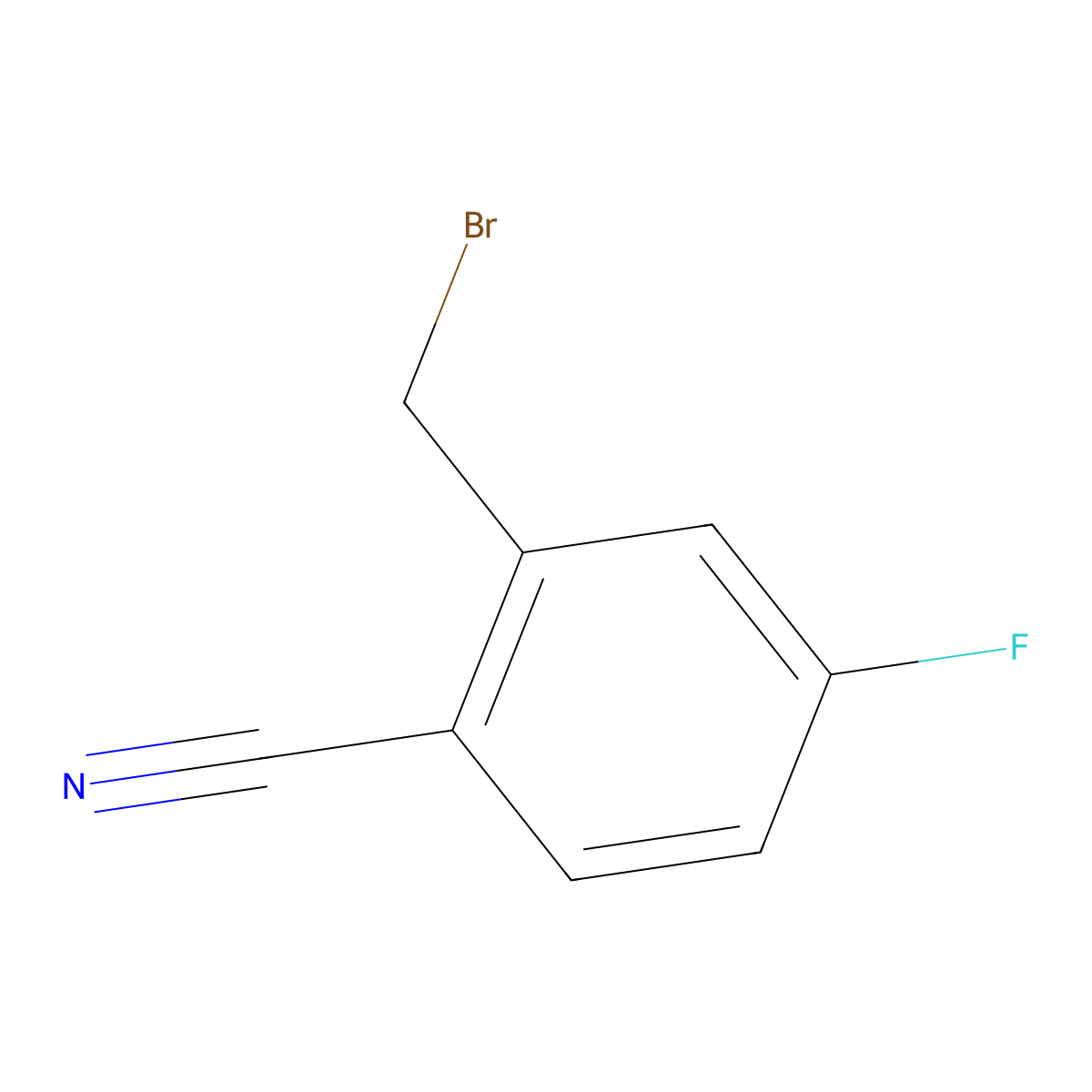 2-(Bromomethyl)-4-fluorobenzonitrile molecular structure, CAS 421552-12-7