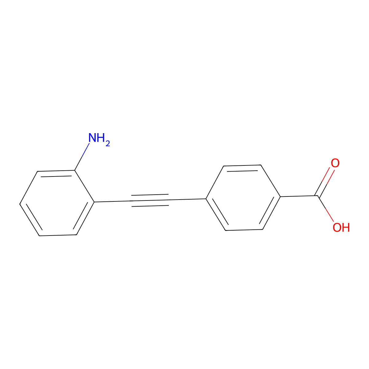 4-[2-(2-Aminophenyl)ethynyl]benzoic acid molecular structure, CAS 421554-77-0