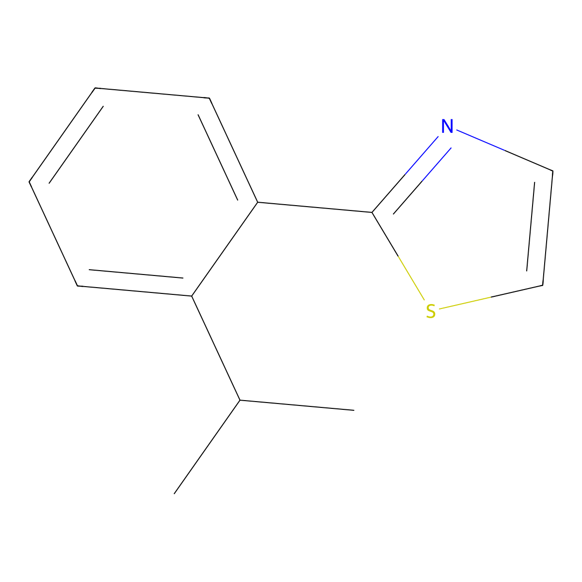 2-[2-(1-Methylethyl)phenyl]thiazole molecular structure, CAS 42156-18-3