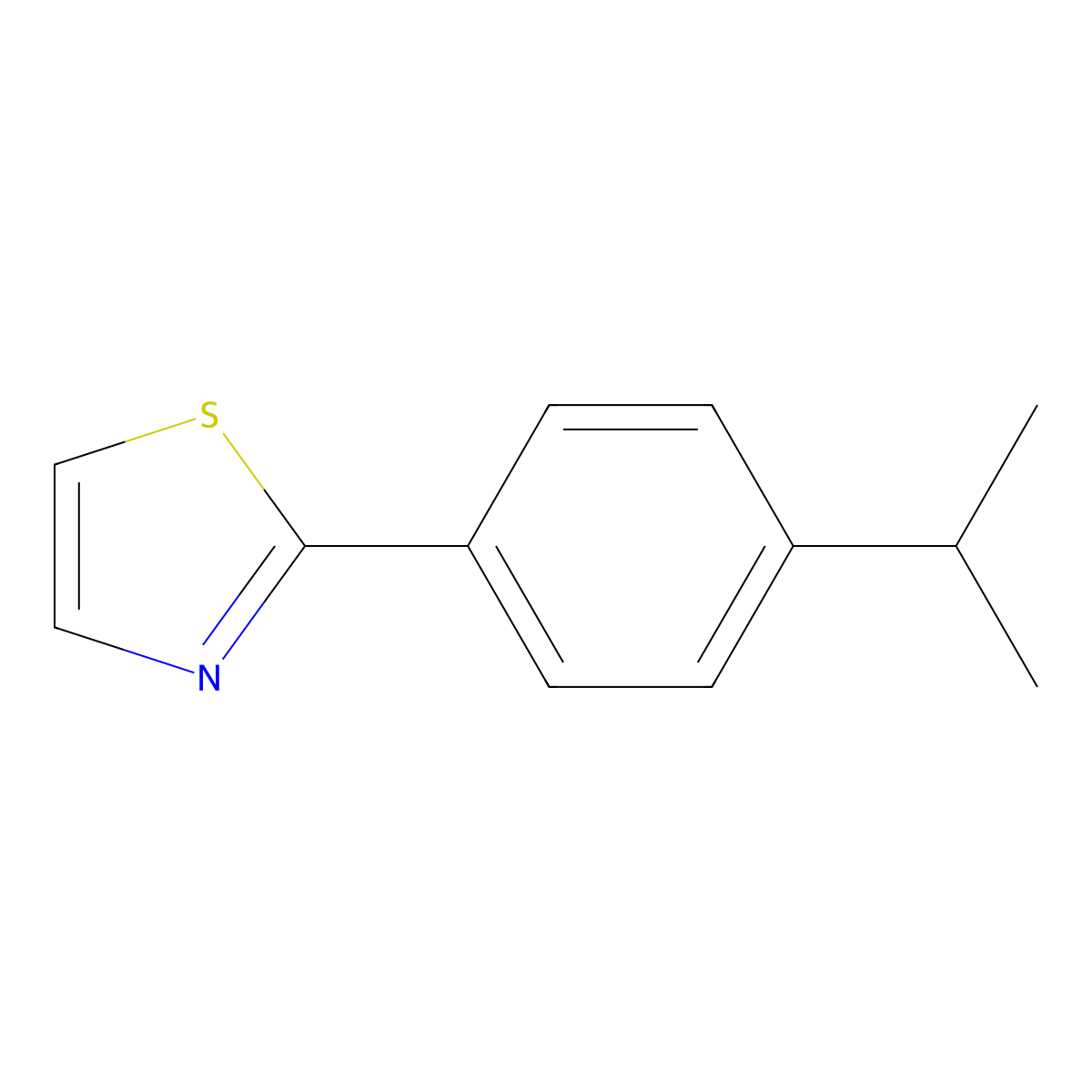 2-[4-(Propan-2-yl)phenyl]-1,3-thiazole molecular structure, CAS 42156-20-7