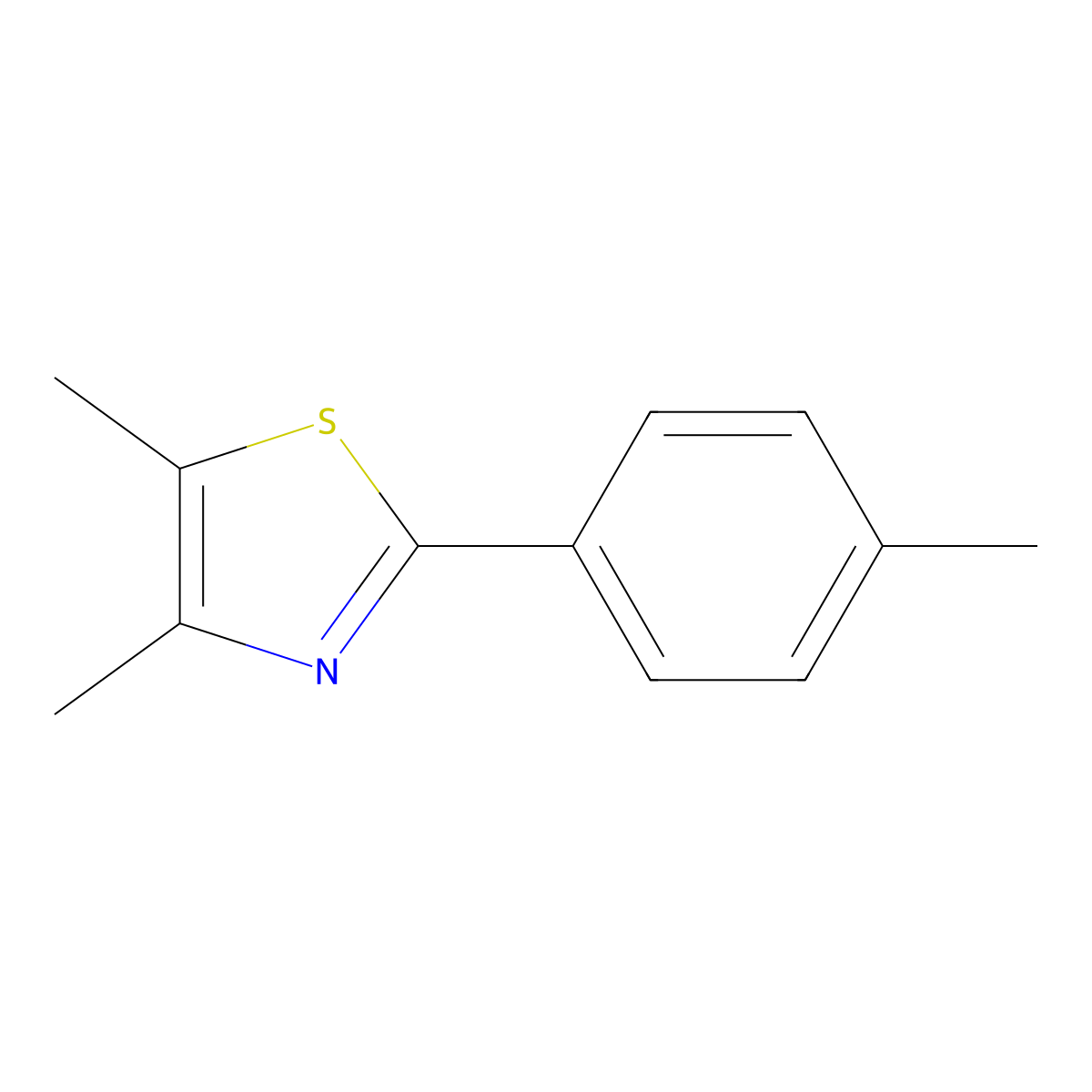 4,5-Dimethyl-2-p-tolyl-thiazole molecular structure, CAS 42156-26-3