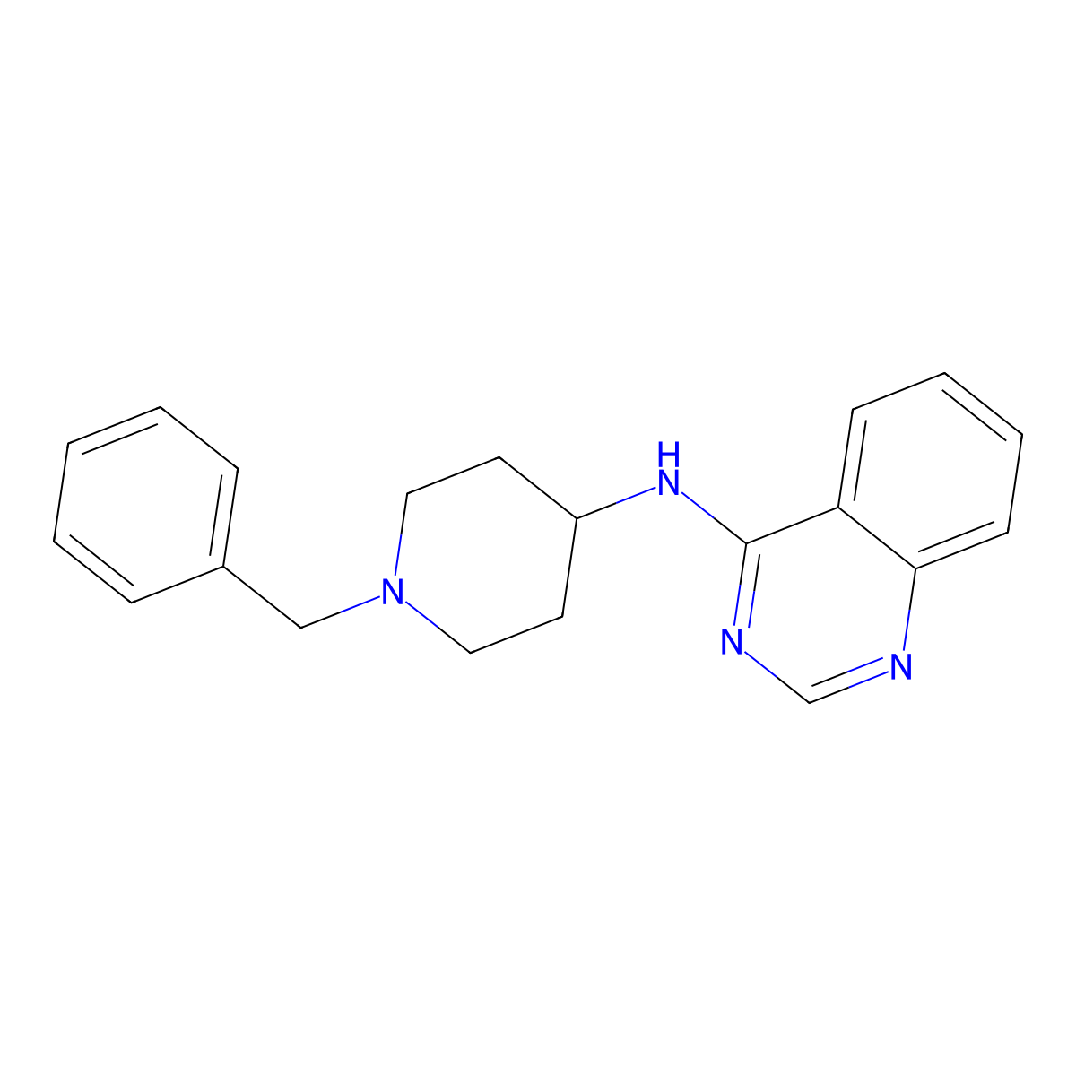 N-(1-benzylpiperidin-4-yl)quinazolin-4-amine molecular structure, CAS 421560-82-9