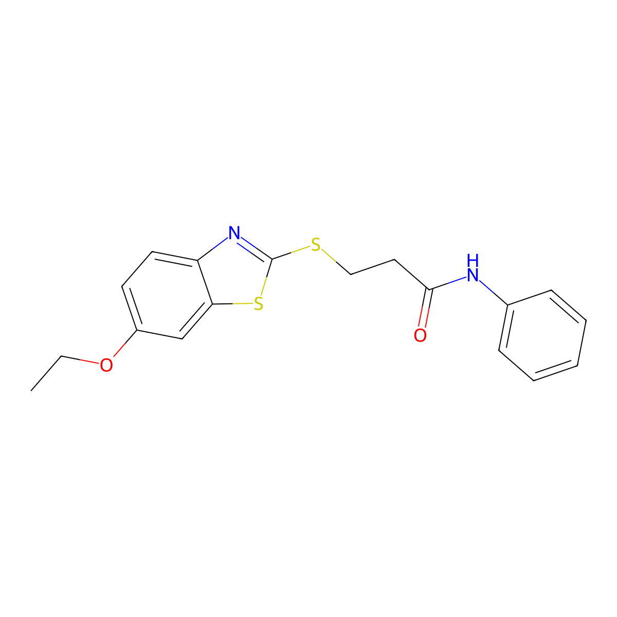 3-[(6-ethoxy-1,3-benzothiazol-2-yl)sulfanyl]-N-phenylpropanamide molecular structure, CAS 421566-19-0