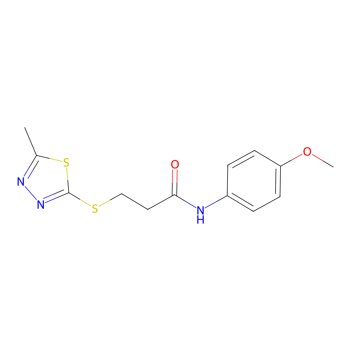 N-(4-Methoxyphenyl)-3-[(5-methyl-1,3,4-thiadiazol-2-yl)sulfanyl]propanamide molecular structure, CAS 421566-24-7