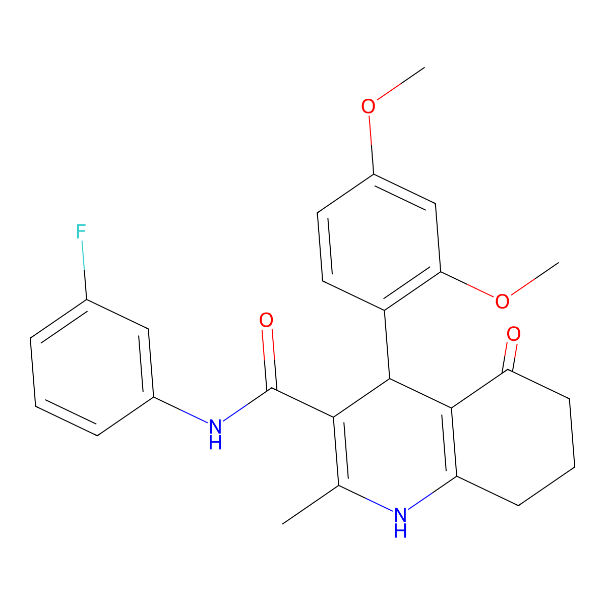 4-(2,4-Dimethoxyphenyl)-N-(3-fluorophenyl)-2-methyl-5-oxo-1,4,5,6,7,8-hexahydro-3-quinolinecarboxamide molecular structure, CAS 421566-89-4