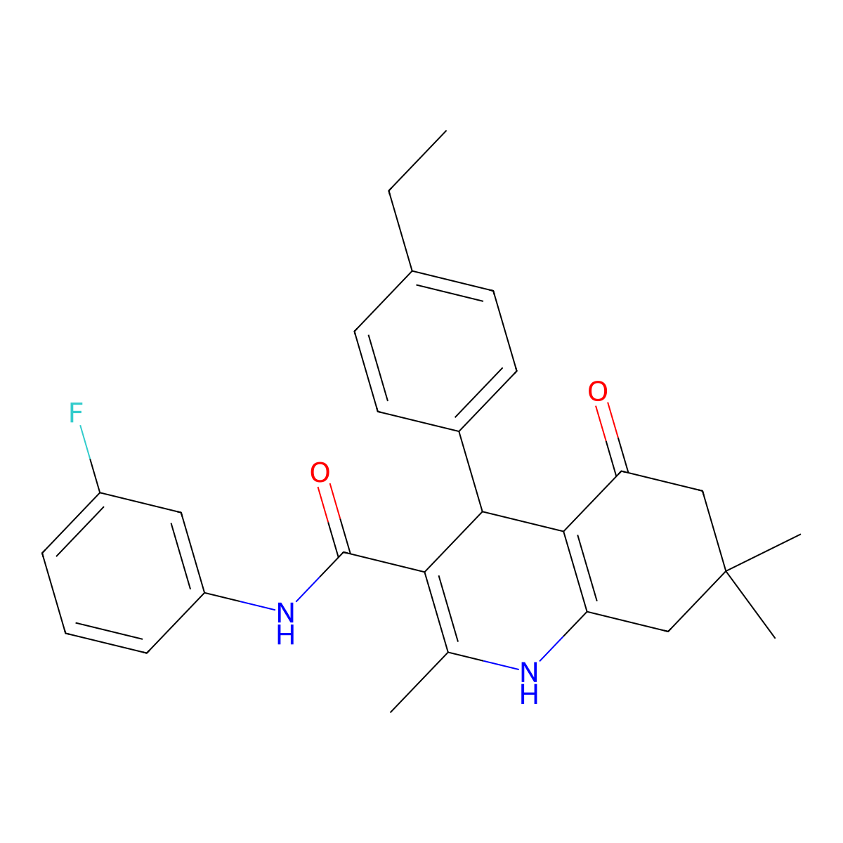 4-(4-Ethylphenyl)-N-(3-fluorophenyl)-2,7,7-trimethyl-5-oxo-1,4,5,6,7,8-hexahydro-3-quinolinecarboxamide molecular structure, CAS 421567-19-3