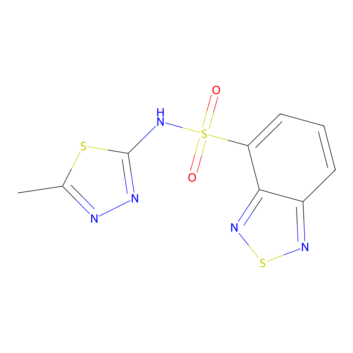 N-(5-methyl-1,3,4-thiadiazol-2-yl)-2,1,3-benzothiadiazole-4-sulfonamide molecular structure, CAS 421569-39-3