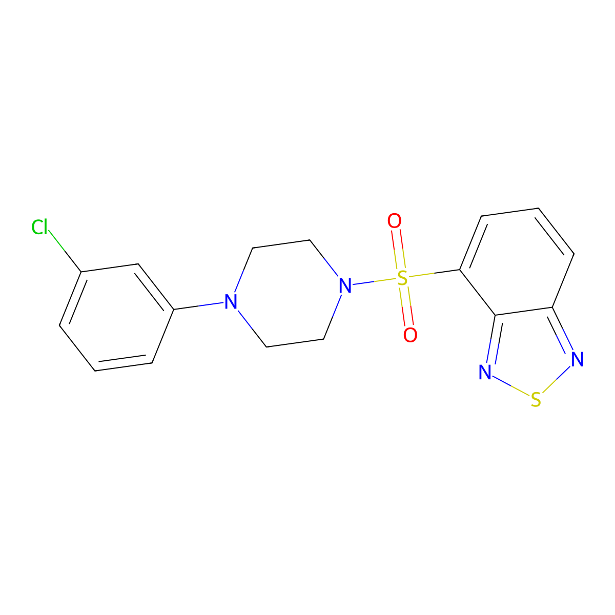 4-[4-(3-Chlorophenyl)piperazin-1-yl]sulfonyl-2,1,3-benzothiadiazole molecular structure, CAS 421569-54-2
