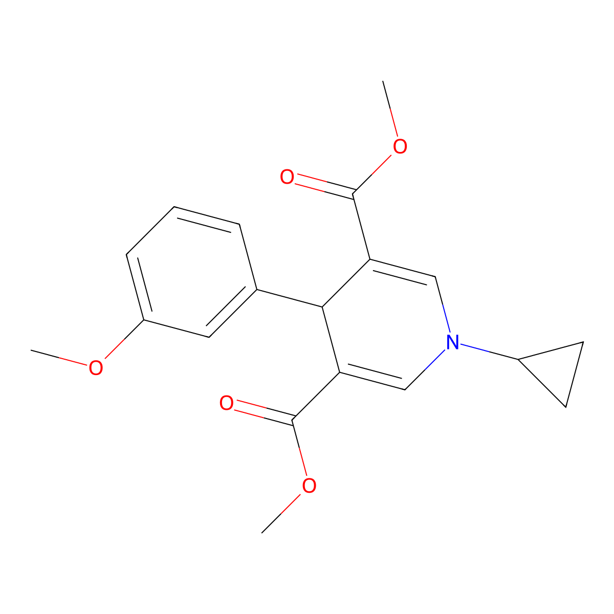 Dimethyl 1-cyclopropyl-4-(3-methoxyphenyl)-1,4-dihydropyridine-3,5-dicarboxylate molecular structure, CAS 421569-84-8