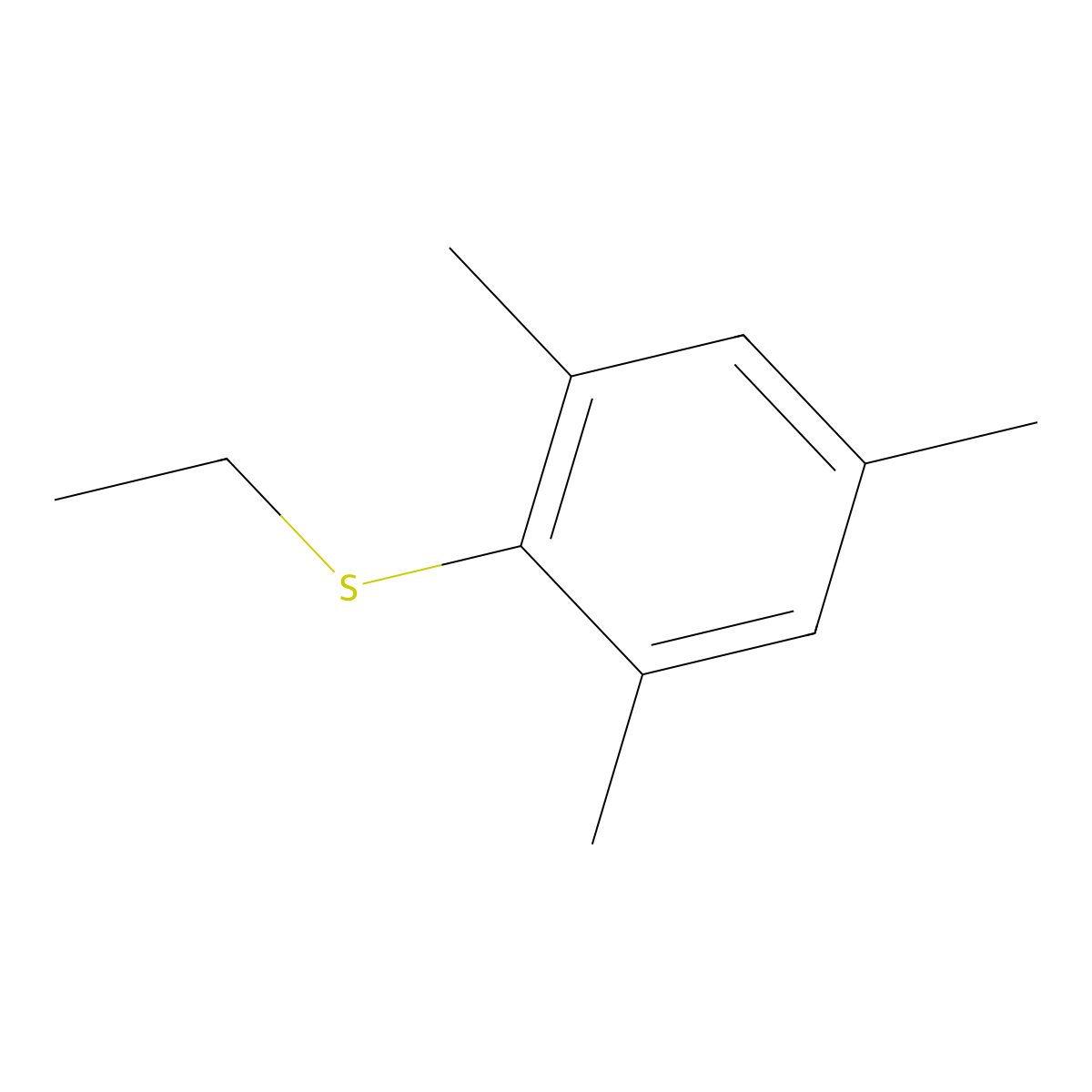 Ethyl 2,4,6-trimethylphenyl sulfide molecular structure, CAS 42157-57-3