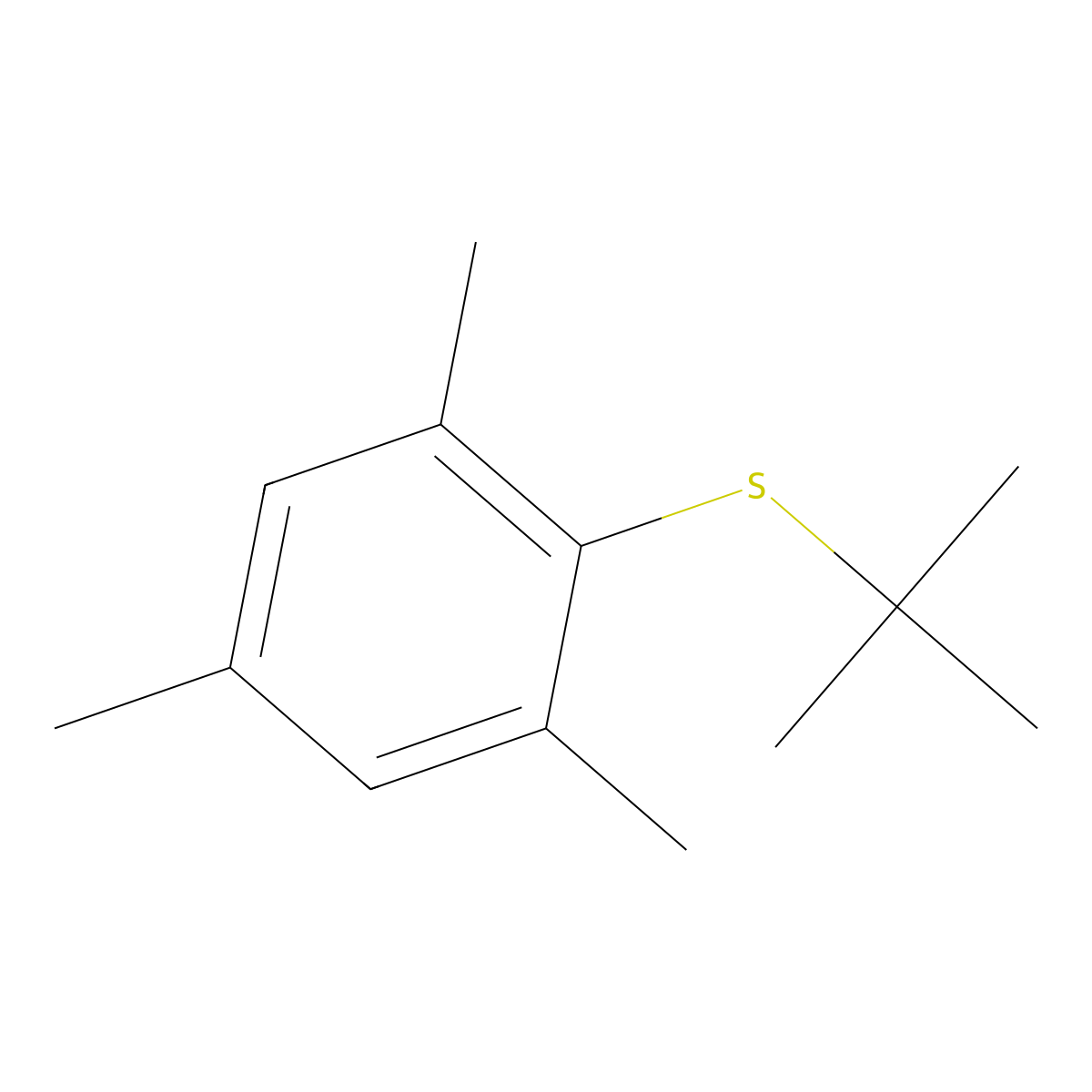 2-[(1,1-Dimethylethyl)thio]-1,3,5-trimethylbenzene molecular structure, CAS 42157-59-5