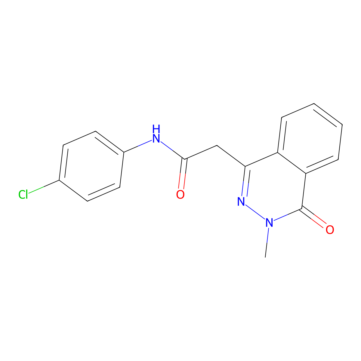 N-(4-chlorophenyl)-2-(3-methyl-4-oxophthalazin-1-yl)acetamide molecular structure, CAS 421570-14-1