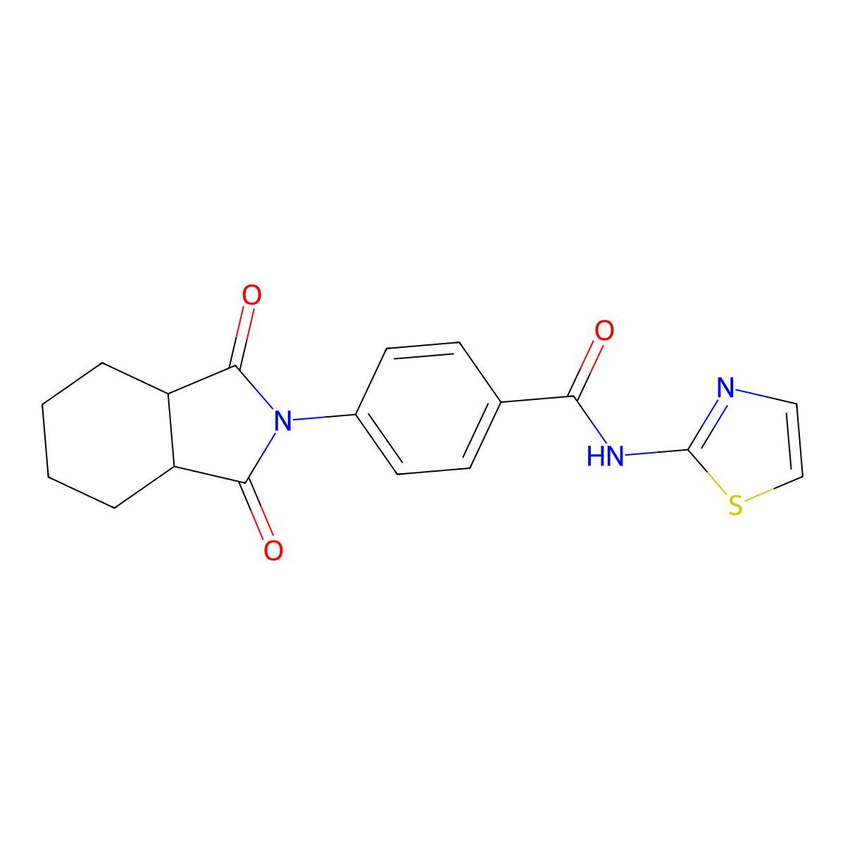 4-(1,3-dioxooctahydro-2H-isoindol-2-yl)-N-(1,3-thiazol-2-yl)benzamide molecular structure, CAS 421570-67-4