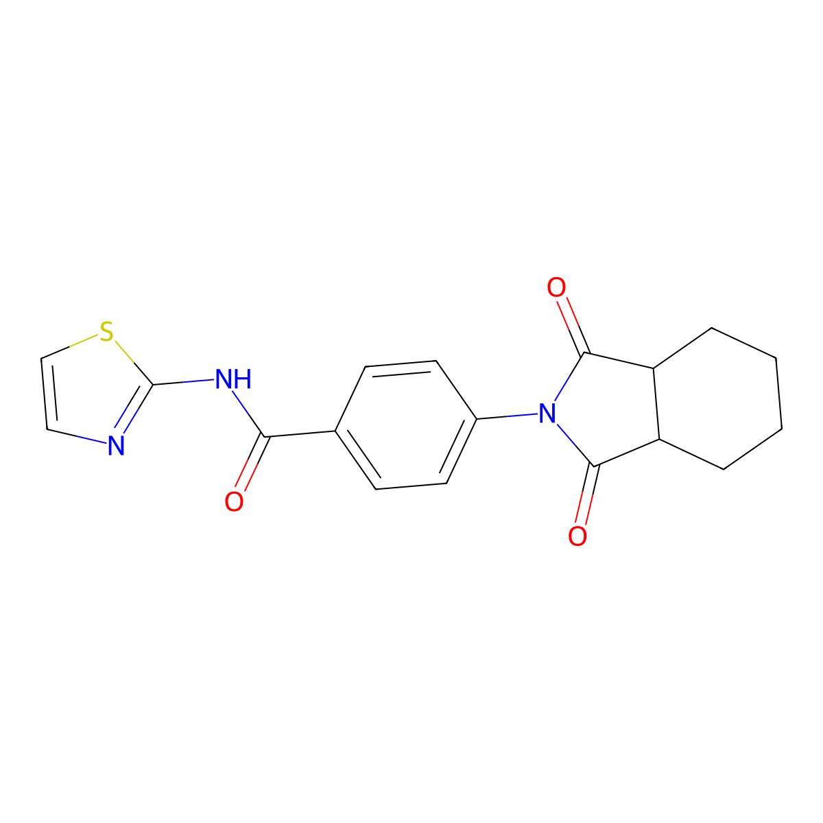 4-(1,3-dioxooctahydro-2H-isoindol-2-yl)-N-(1,3-thiazol-2-yl)benzamide molecular structure, CAS 421570-67-4
