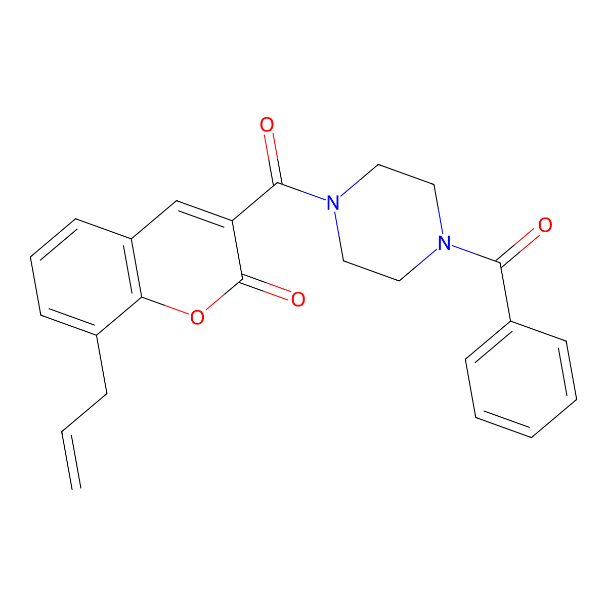 8-Allyl-3-(4-benzoyl-piperazine-1-carbonyl)-chromen-2-one molecular structure, CAS 421573-83-3