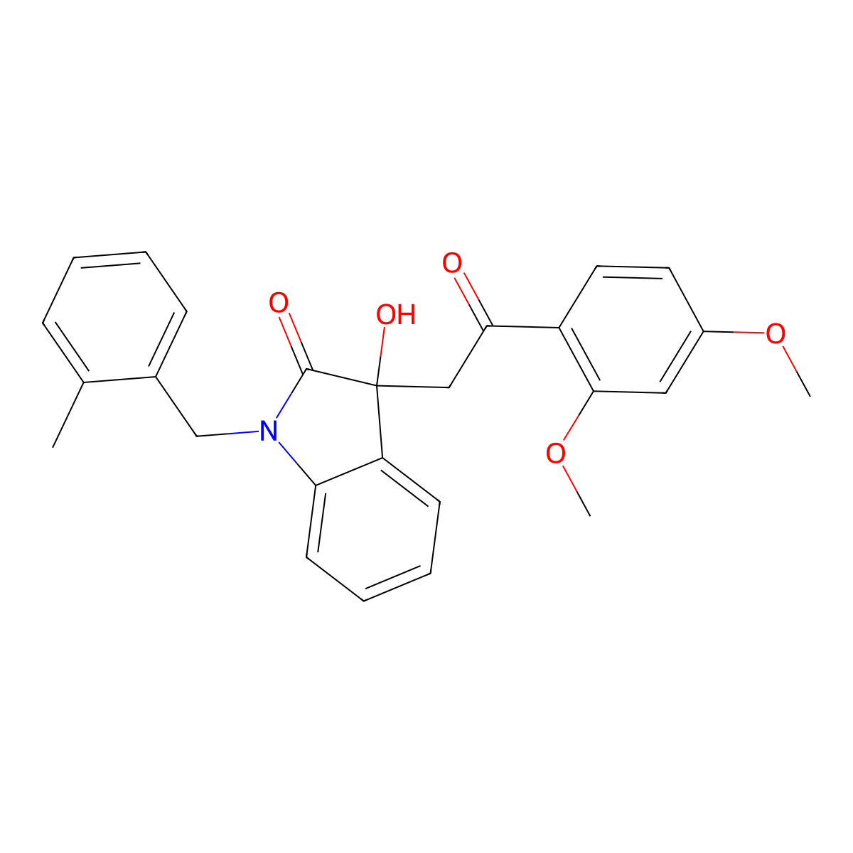 3-[2-(2,4-dimethoxyphenyl)-2-oxoethyl]-3-hydroxy-1-(2-methylbenzyl)-1,3-dihydro-2H-indol-2-one molecular structure, CAS 421574-00-7