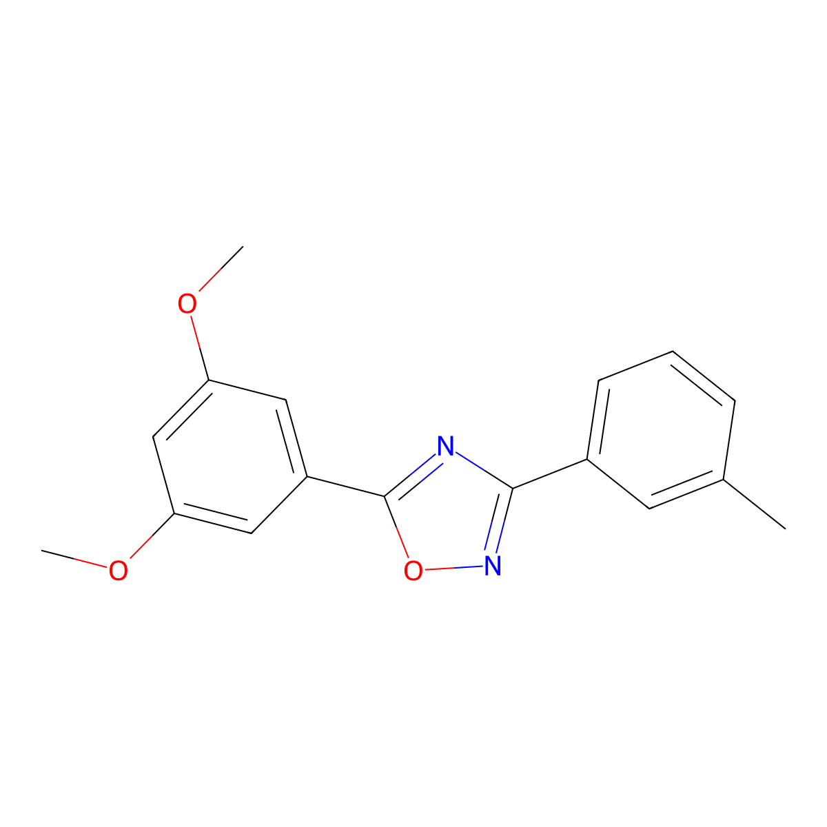 5-(3,5-Dimethoxyphenyl)-3-(3-methylphenyl)-1,2,4-oxadiazole molecular structure, CAS 421575-48-6