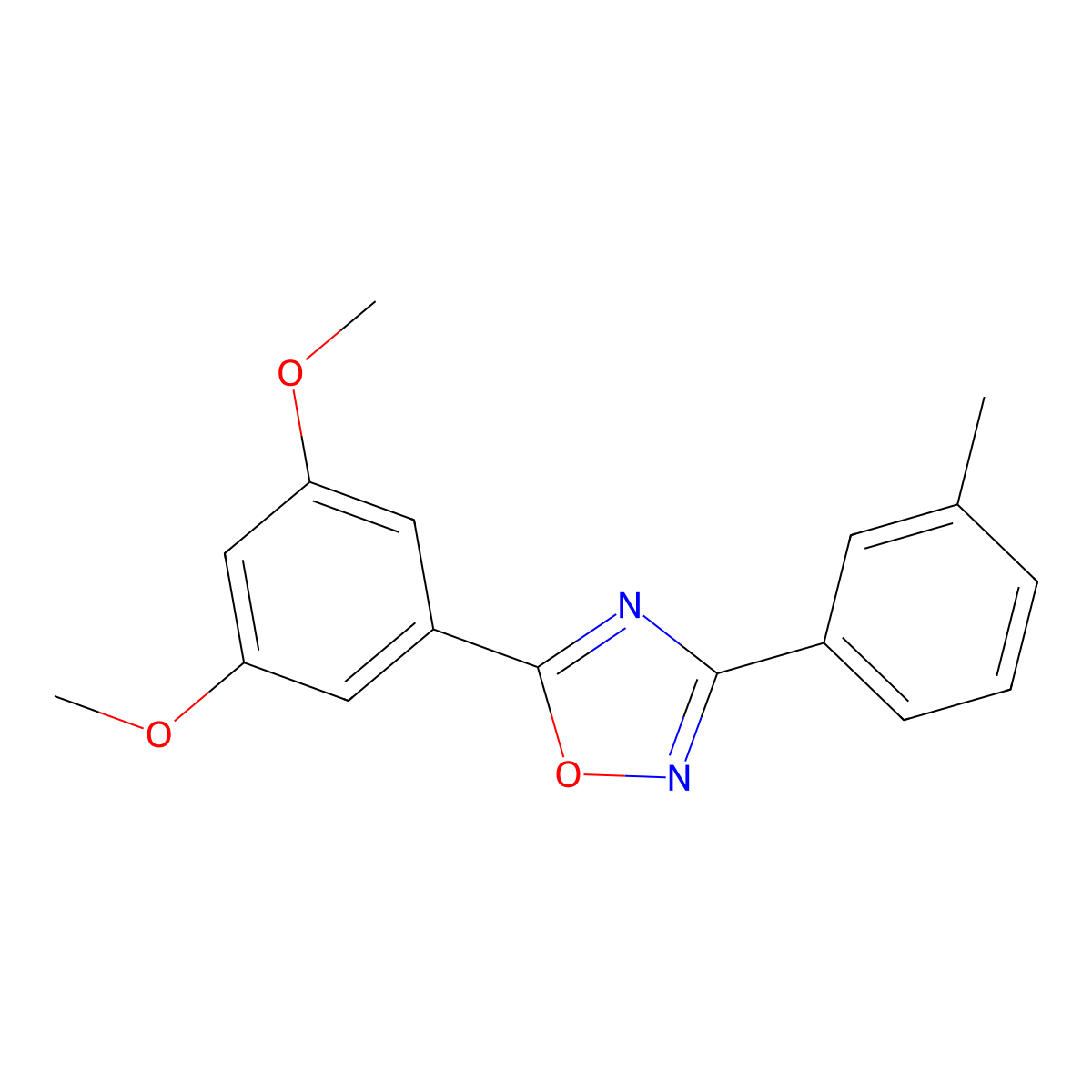 5-(3,5-Dimethoxyphenyl)-3-(3-methylphenyl)-1,2,4-oxadiazole molecular structure, CAS 421575-48-6