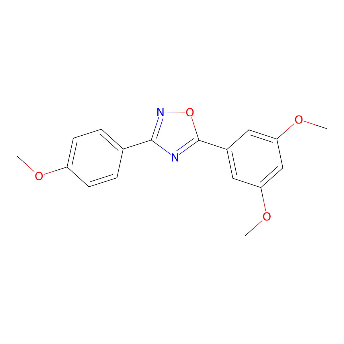5-(3,5-Dimethoxyphenyl)-3-(4-methoxyphenyl)-1,2,4-oxadiazole molecular structure, CAS 421575-50-0