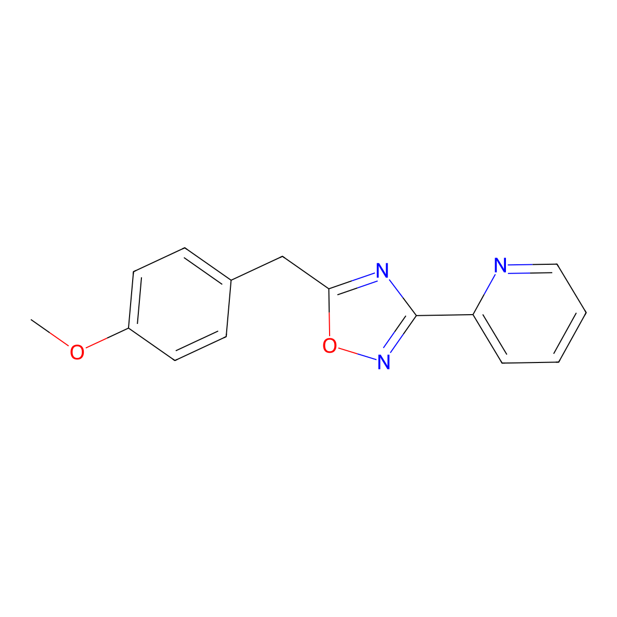 2-[5-(4-Methoxybenzyl)-1,2,4-oxadiazol-3-yl]pyridine molecular structure, CAS 421575-53-3