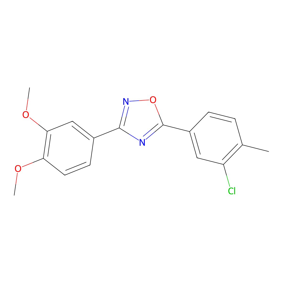 5-(3-Chloro-4-methylphenyl)-3-(3,4-dimethoxyphenyl)-1,2,4-oxadiazole molecular structure, CAS 421575-56-6