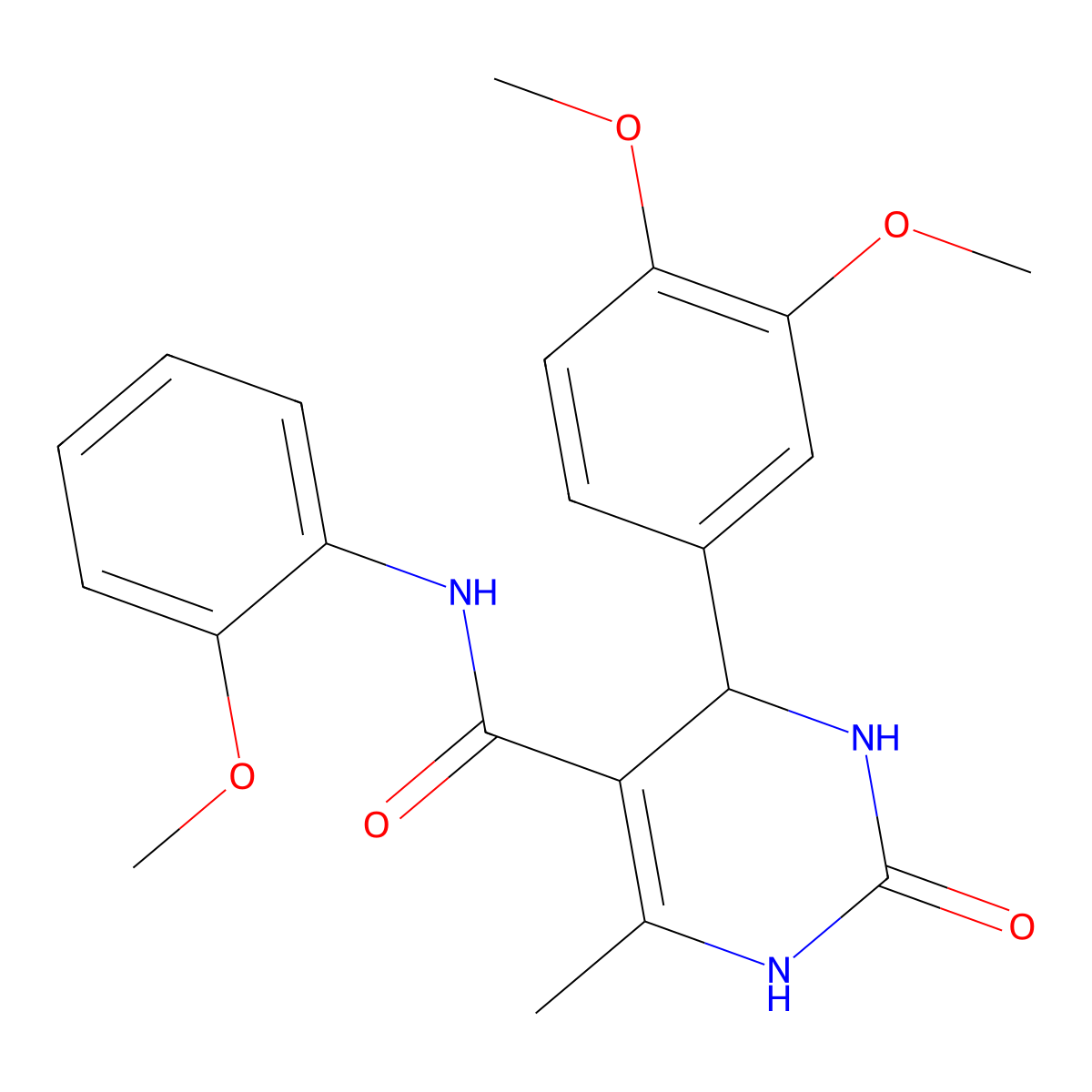 4-(3,4-dimethoxyphenyl)-N-(2-methoxyphenyl)-6-methyl-2-oxo-1,2,3,4-tetrahydropyrimidine-5-carboxamide molecular structure, CAS 421575-62-4