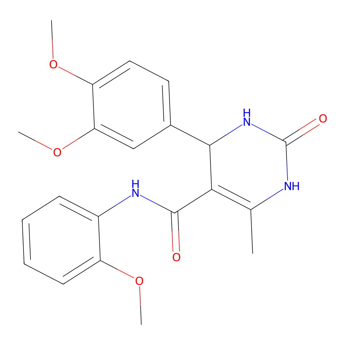 4-(3,4-dimethoxyphenyl)-N-(2-methoxyphenyl)-6-methyl-2-oxo-1,2,3,4-tetrahydropyrimidine-5-carboxamide molecular structure, CAS 421575-62-4