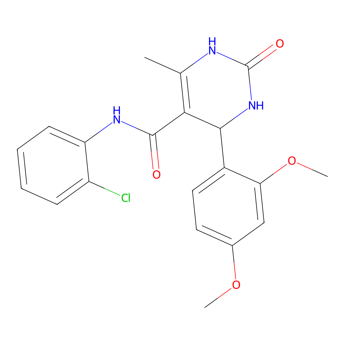 N-(2-chlorophenyl)-4-(2,4-dimethoxyphenyl)-6-methyl-2-oxo-1,2,3,4-tetrahydropyrimidine-5-carboxamide molecular structure, CAS 421575-72-6
