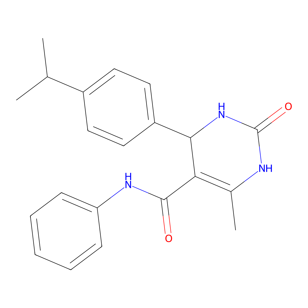 4-(4-isopropylphenyl)-6-methyl-2-oxo-N-phenyl-1,2,3,4-tetrahydropyrimidine-5-carboxamide molecular structure, CAS 421575-80-6
