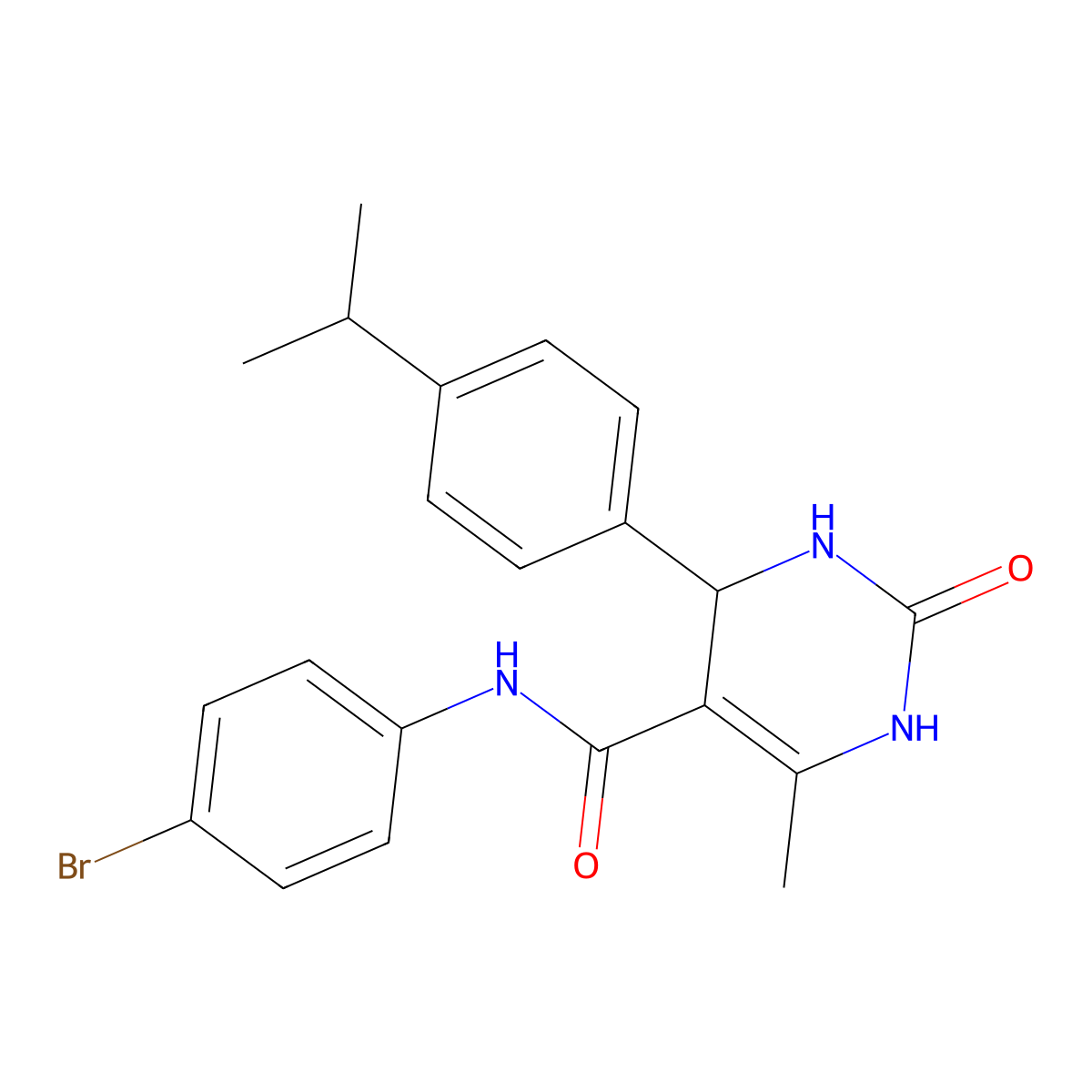 N-(4-bromophenyl)-6-methyl-2-oxo-4-[4-(propan-2-yl)phenyl]-1,2,3,4-tetrahydropyrimidine-5-carboxamide molecular structure, CAS 421575-82-8