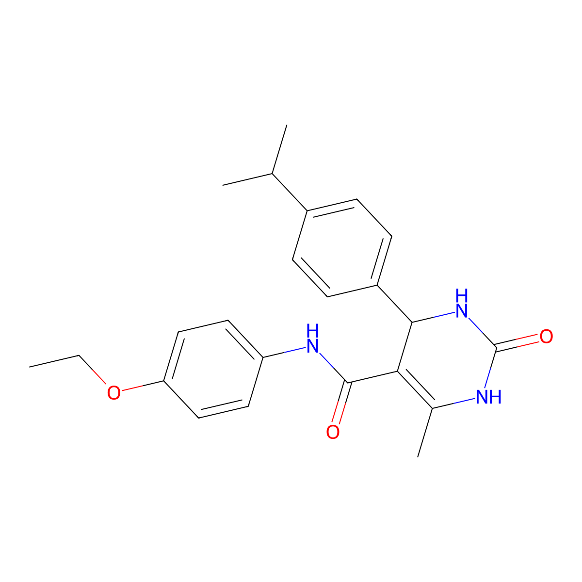 N-(4-ethoxyphenyl)-4-(4-isopropylphenyl)-6-methyl-2-oxo-1,2,3,4-tetrahydropyrimidine-5-carboxamide molecular structure, CAS 421575-86-2