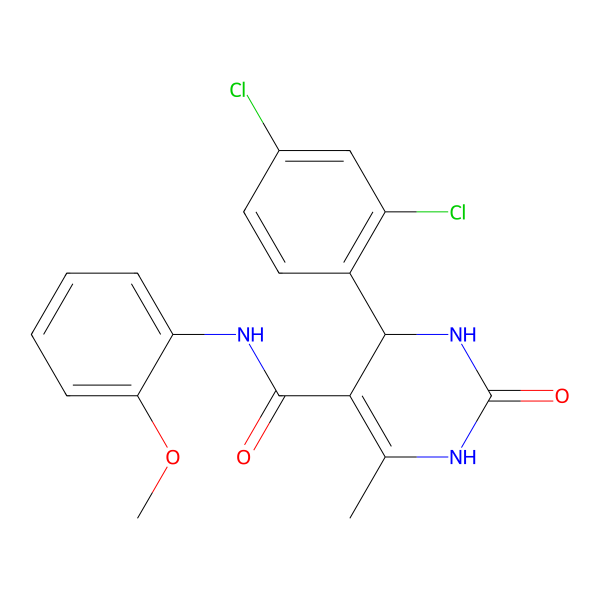 4-(2,4-dichlorophenyl)-N-(2-methoxyphenyl)-6-methyl-2-oxo-1,2,3,4-tetrahydropyrimidine-5-carboxamide molecular structure, CAS 421575-88-4