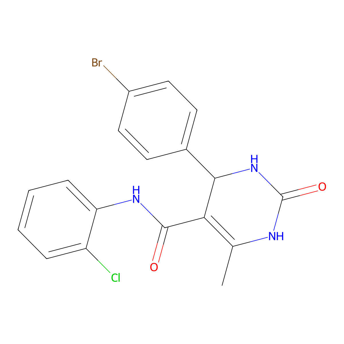 4-(4-bromophenyl)-N-(2-chlorophenyl)-6-methyl-2-oxo-1,2,3,4-tetrahydropyrimidine-5-carboxamide molecular structure, CAS 421575-96-4