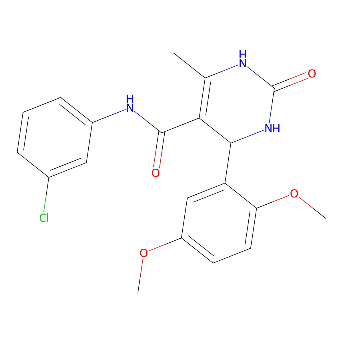 N-(3-chlorophenyl)-4-(2,5-dimethoxyphenyl)-6-methyl-2-oxo-1,2,3,4-tetrahydropyrimidine-5-carboxamide molecular structure, CAS 421575-97-5