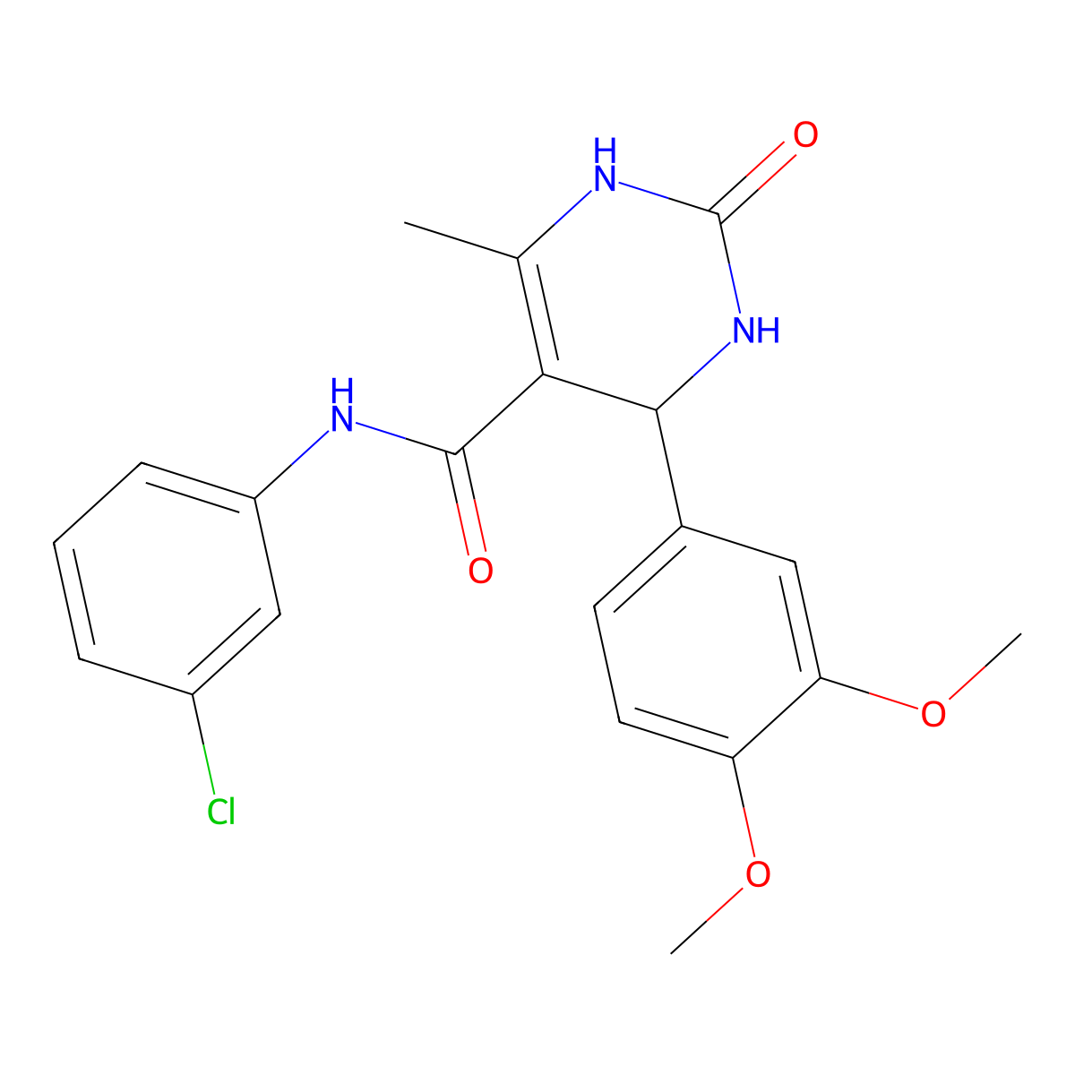 N-(3-chlorophenyl)-4-(3,4-dimethoxyphenyl)-6-methyl-2-oxo-1,2,3,4-tetrahydropyrimidine-5-carboxamide molecular structure, CAS 421576-00-3