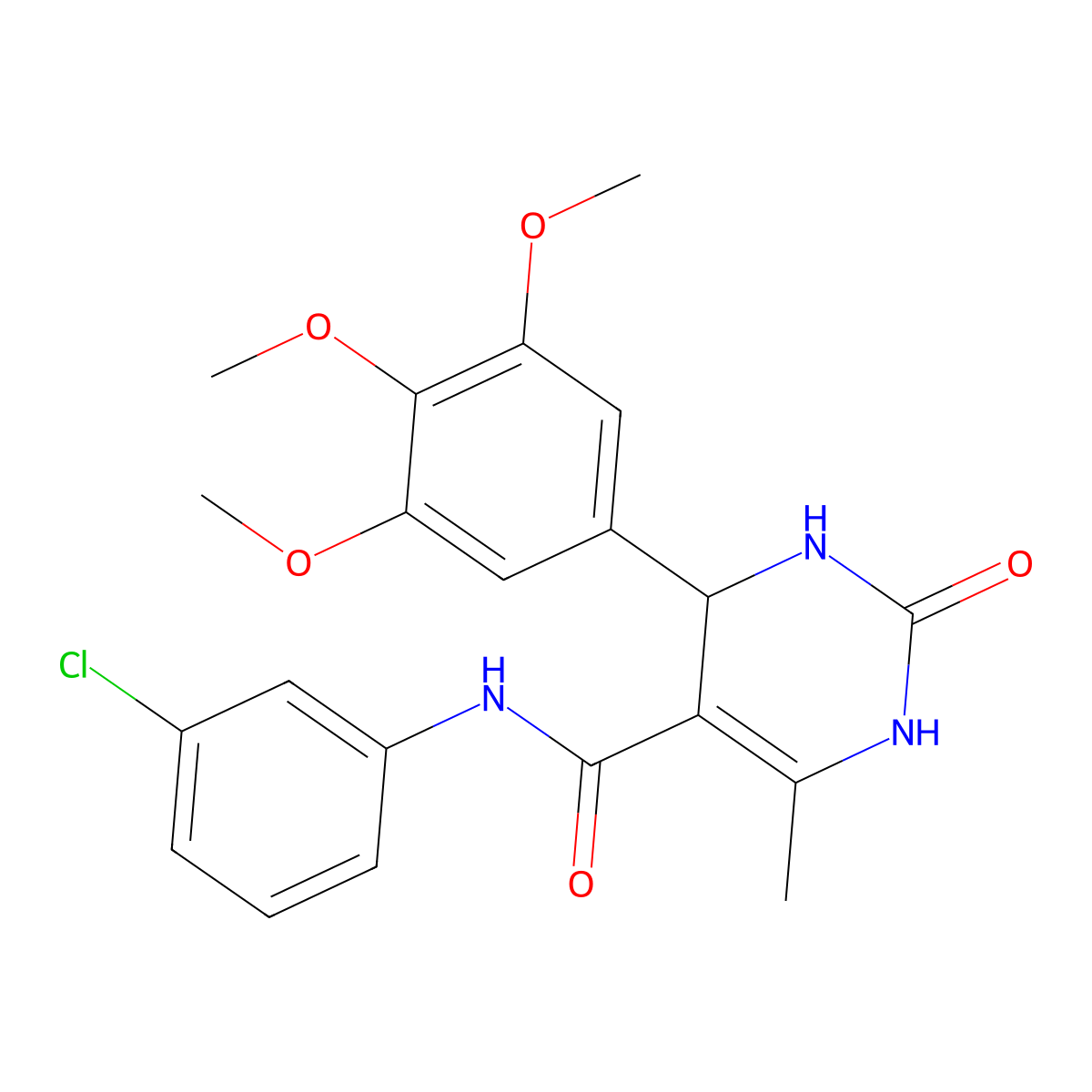N-(3-chlorophenyl)-6-methyl-2-oxo-4-(3,4,5-trimethoxyphenyl)-1,2,3,4-tetrahydropyrimidine-5-carboxamide molecular structure, CAS 421576-06-9
