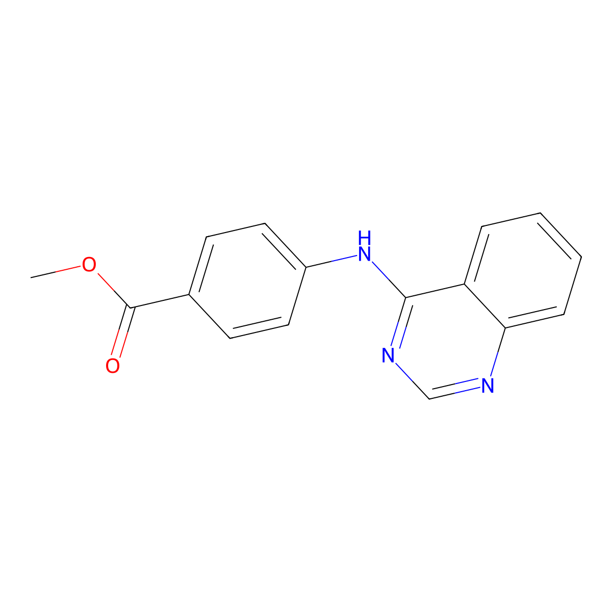 Methyl 4-(quinazolin-4-ylamino)benzoate molecular structure, CAS 421576-30-9