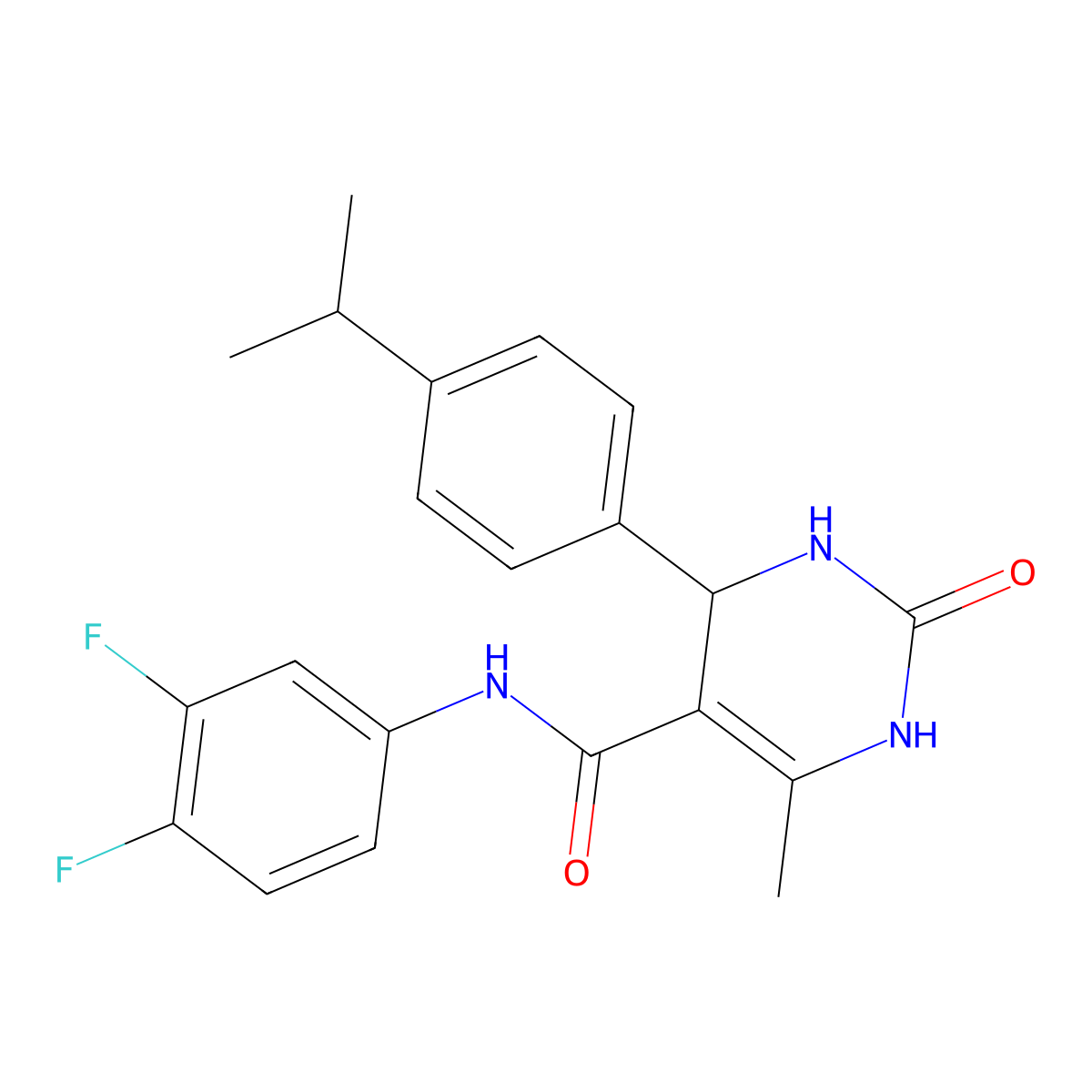 N-(3,4-difluorophenyl)-6-methyl-2-oxo-4-[4-(propan-2-yl)phenyl]-1,2,3,4-tetrahydropyrimidine-5-carboxamide molecular structure, CAS 421576-43-4