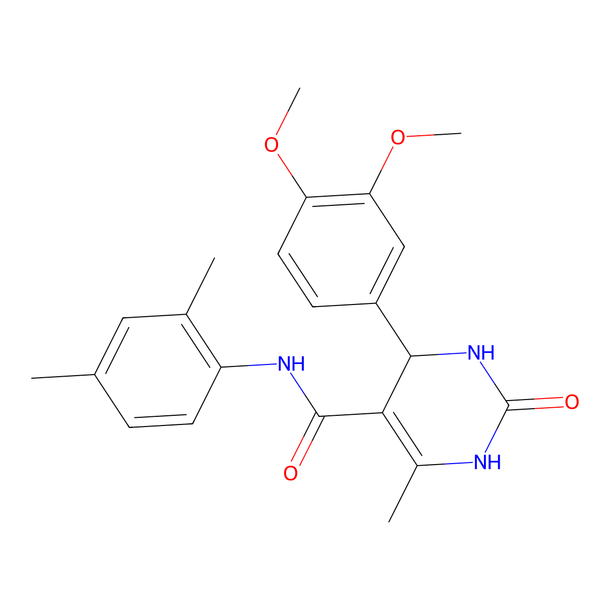 4-(3,4-dimethoxyphenyl)-N-(2,4-dimethylphenyl)-6-methyl-2-oxo-1,2,3,4-tetrahydropyrimidine-5-carboxamide molecular structure, CAS 421576-59-2