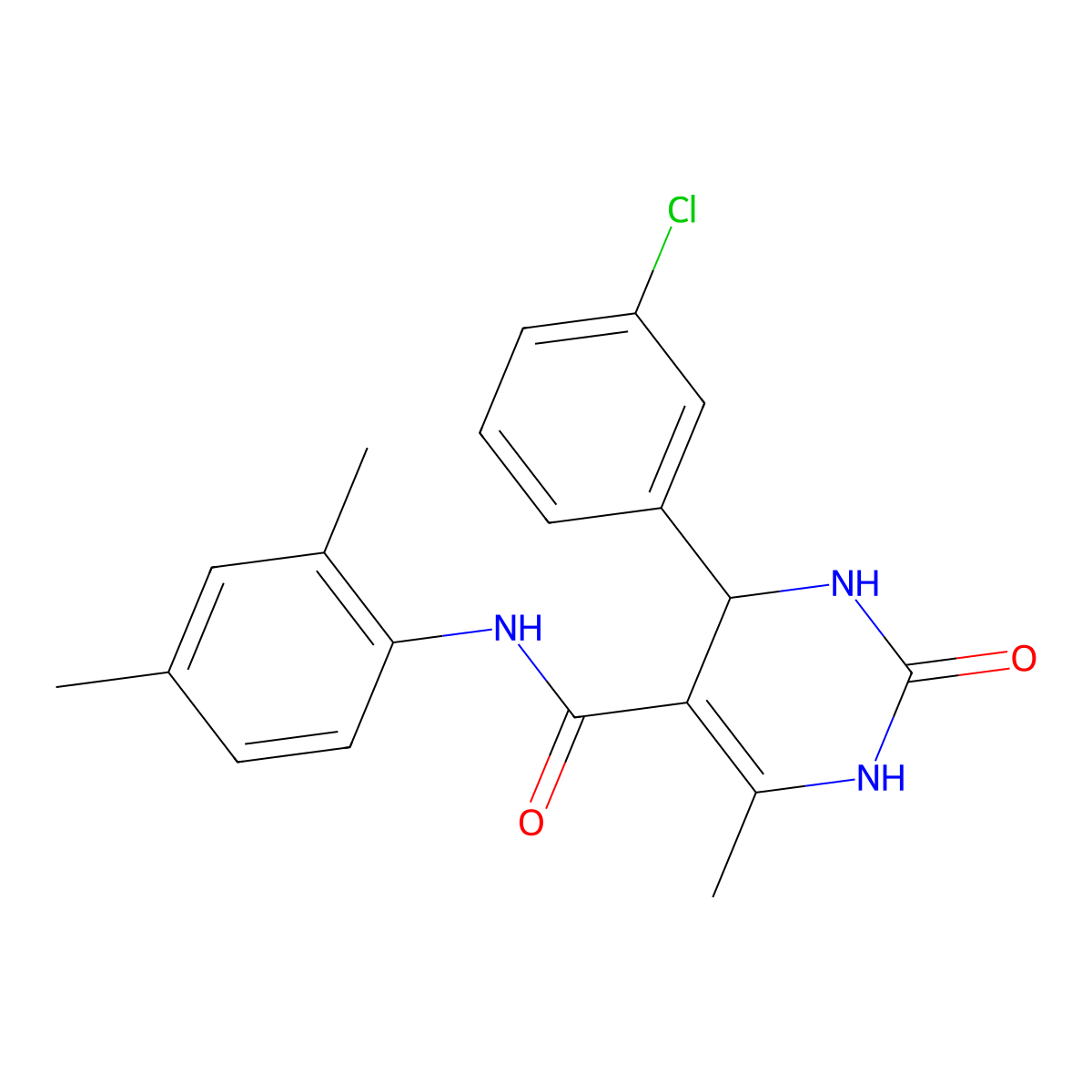 4-(3-chlorophenyl)-N-(2,4-dimethylphenyl)-6-methyl-2-oxo-1,2,3,4-tetrahydropyrimidine-5-carboxamide molecular structure, CAS 421576-60-5