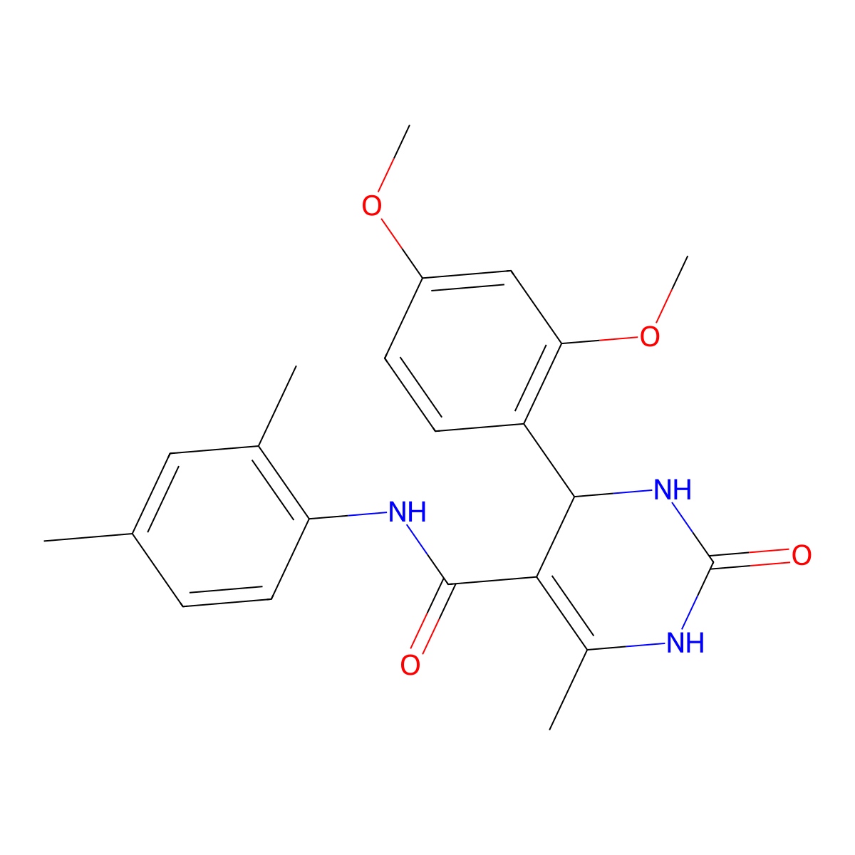 4-(2,4-dimethoxyphenyl)-N-(2,4-dimethylphenyl)-6-methyl-2-oxo-1,2,3,4-tetrahydropyrimidine-5-carboxamide molecular structure, CAS 421576-62-7