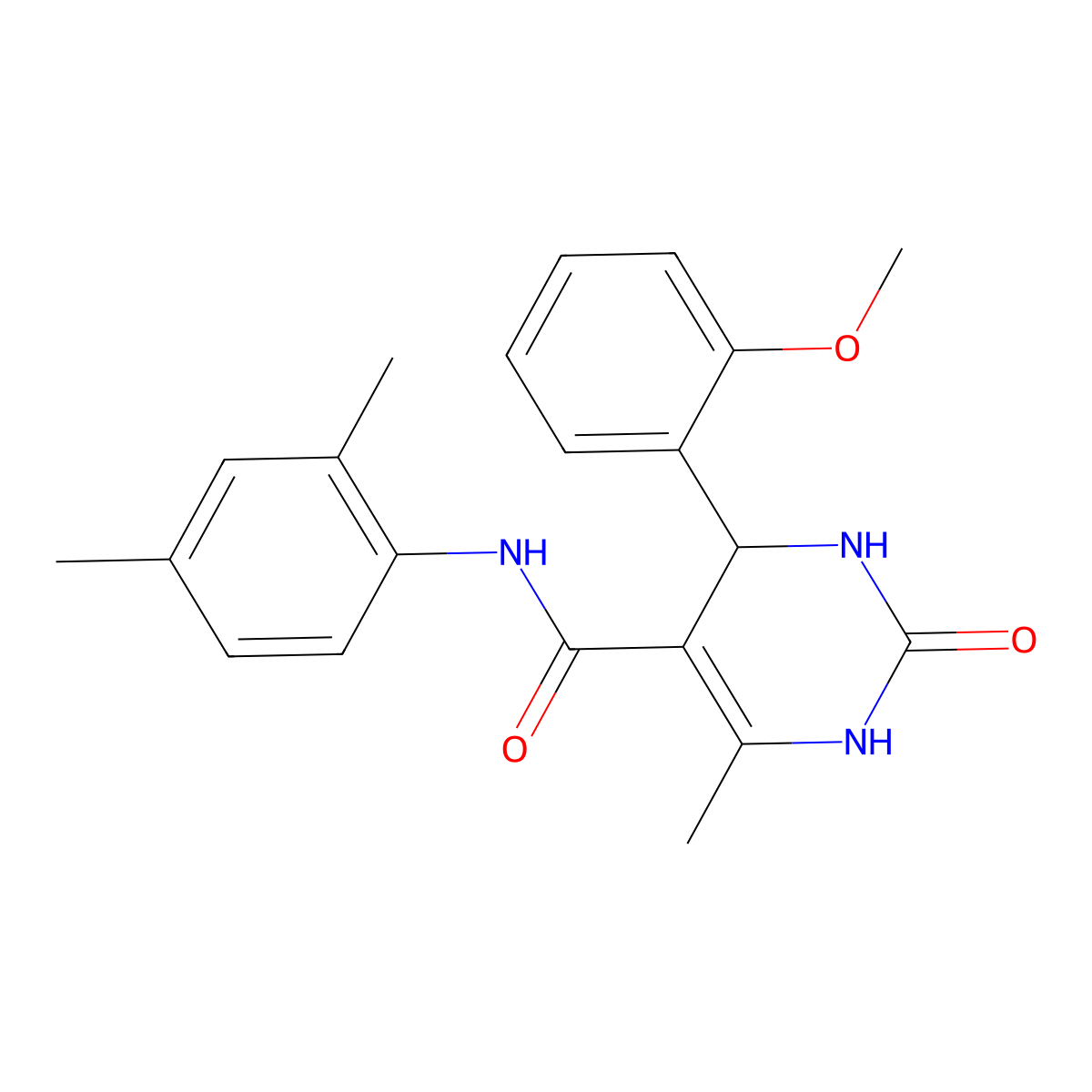 N-(2,4-dimethylphenyl)-4-(2-methoxyphenyl)-6-methyl-2-oxo-1,2,3,4-tetrahydropyrimidine-5-carboxamide molecular structure, CAS 421576-63-8