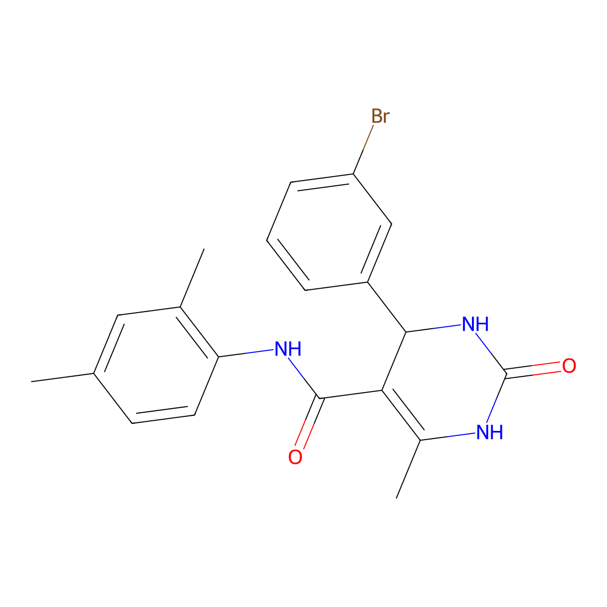 4-(3-bromophenyl)-N-(2,4-dimethylphenyl)-6-methyl-2-oxo-1,2,3,4-tetrahydropyrimidine-5-carboxamide molecular structure, CAS 421576-66-1