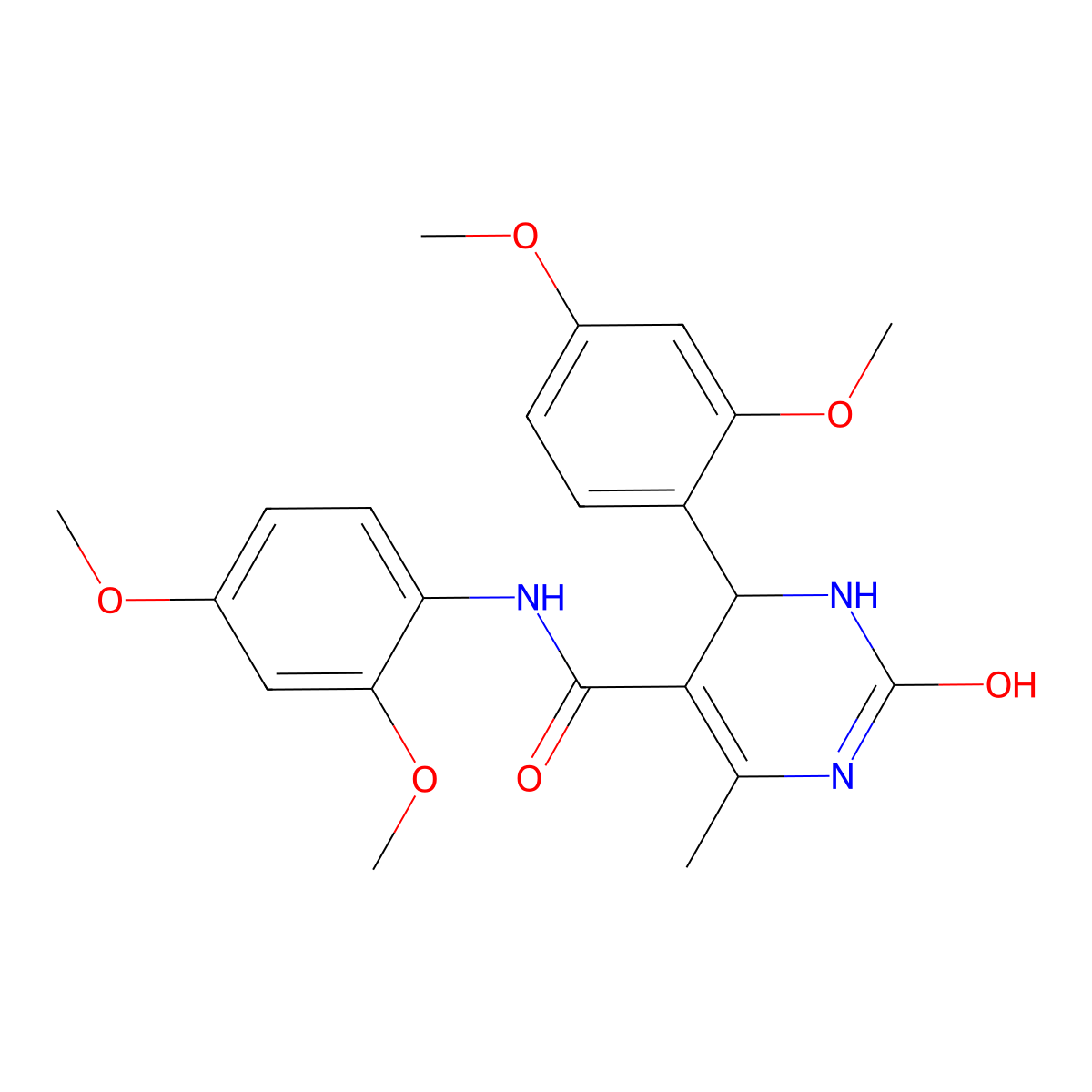N,4-bis(2,4-dimethoxyphenyl)-6-methyl-2-oxo-3,4-dihydro-1H-pyrimidine-5-carboxamide molecular structure, CAS 421576-72-9